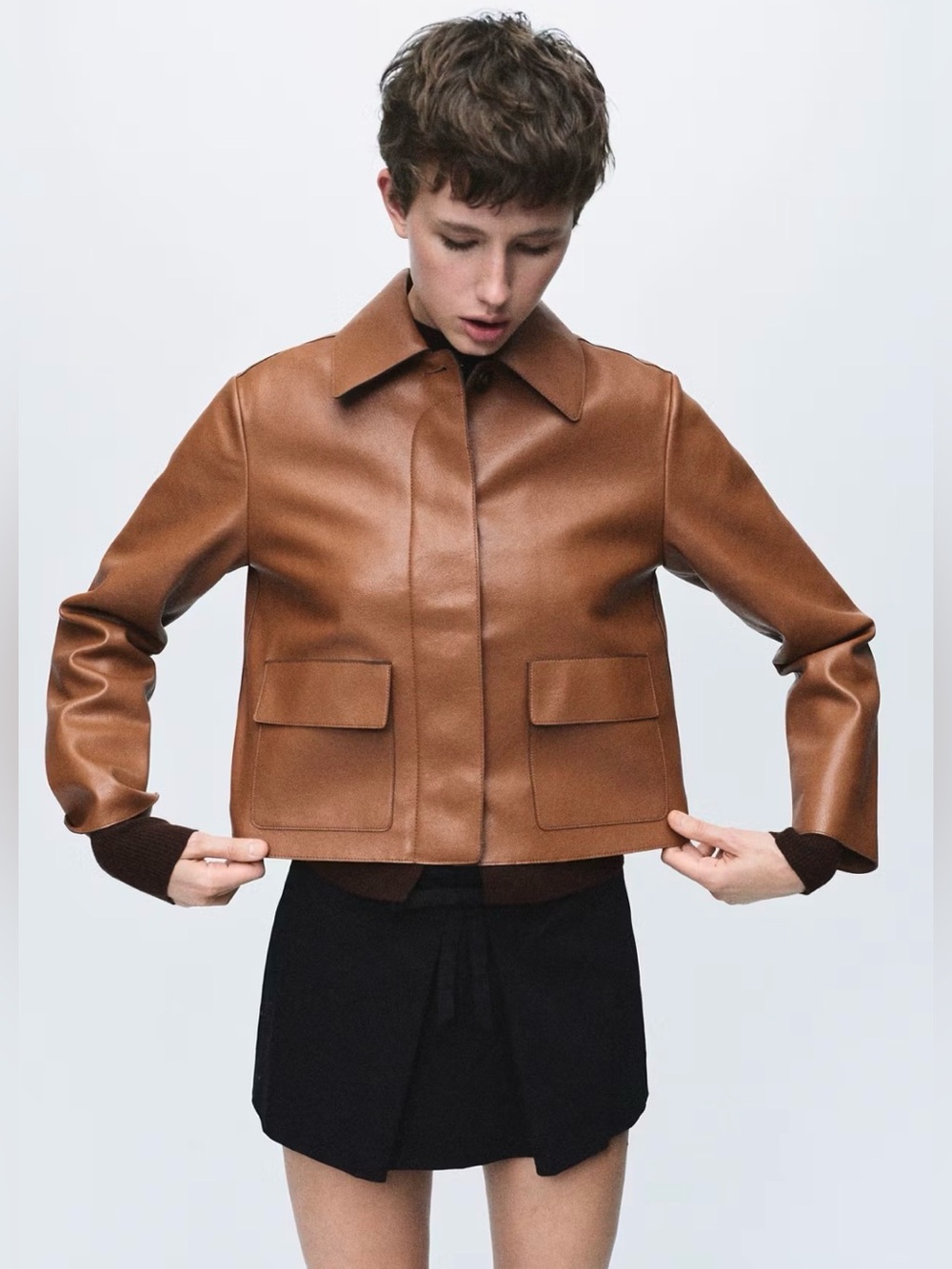 Mango Faux-Leather Jacket With Pockets